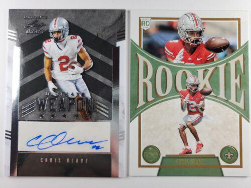 Chris Olave #UW-CO1 Football Cards 2022 Leaf Ultimate Draft Weapons Autographs