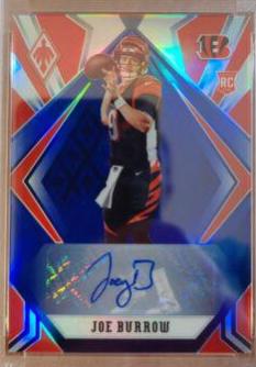 Joe Burrow [Autograph Blue] #101 Football Cards 2020 Panini Phoenix