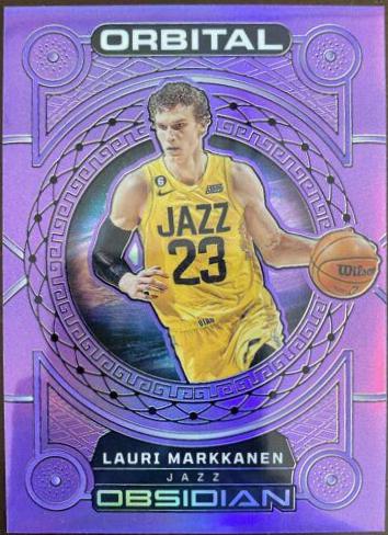 Lauri Markkanen [Purple Flood] #12 Basketball Cards 2022 Panini Obsidian Orbital