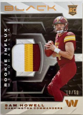 Sam Howell [Copper] #RIM-SHO Football Cards 2022 Panini Black Rookie Influx Memorabilia