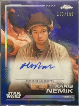 Alex Lawther as Karis Nemik [Kamino Aqua Refractor] #AU-AL Star Wars 2024 Topps Chrome Autograph