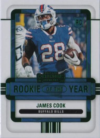 James Cook [Emerald] #ROY-JCO Prices | 2022 Panini Contenders Rookie of ...