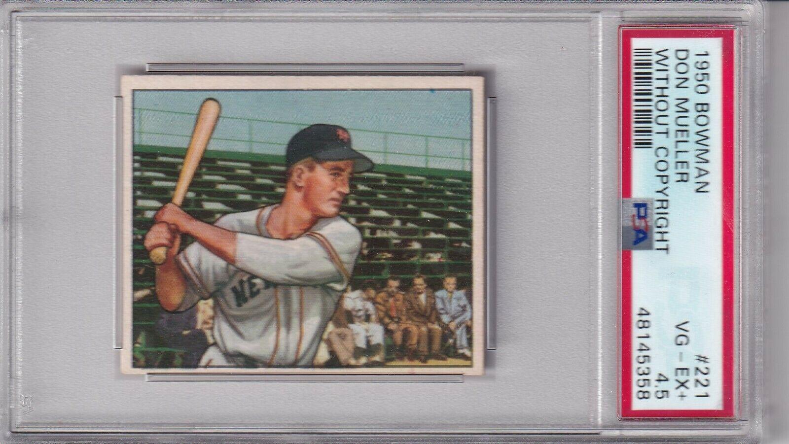 Don Mueller [Without Copyright] #221 Baseball Cards 1950 Bowman