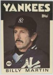 Billy Martin #651 Baseball Cards 1986 Topps Tiffany Prices