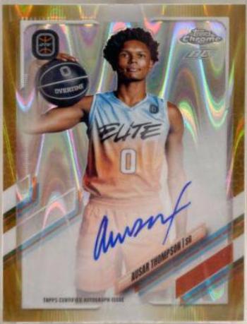 Ausar Thompson [Gold Wave Refractor] #CA-ATH2 Basketball Cards 2021 Topps Chrome OTE Overtime Elite Autographs