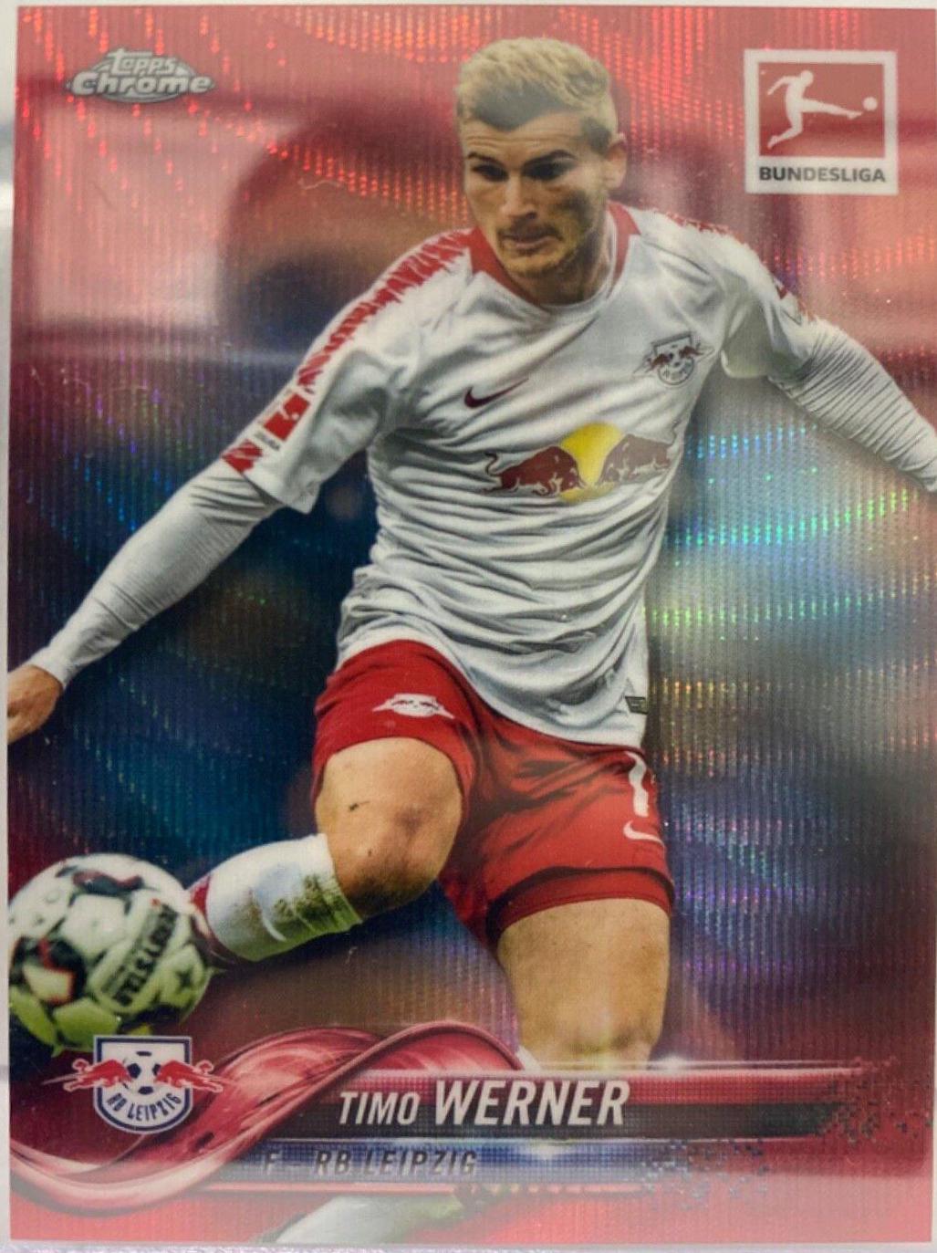 Timo Werner [Red Wave Refractor] #25 Soccer Cards 2018 Topps Chrome Bundesliga