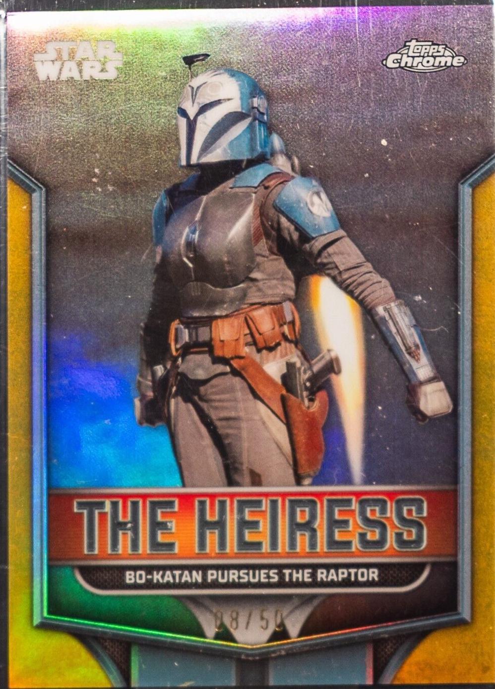 Bo-Katan Pursues the Raptor [Gold Refractor] #TH-2 Star Wars 2024 Topps Chrome The Heiress