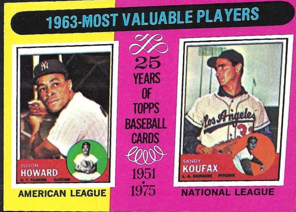 1963 MVP's [E. Howard, S. Koufax] #201 Baseball Cards 1975 Topps Mini