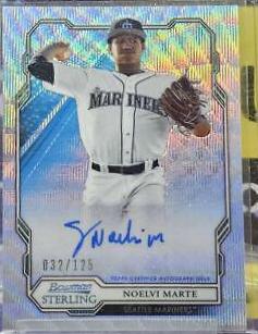 Noelvi Marte [Orange Wave Refractor] #CPA-NM Baseball Cards 2019 Bowman Chrome Prospects Autographs