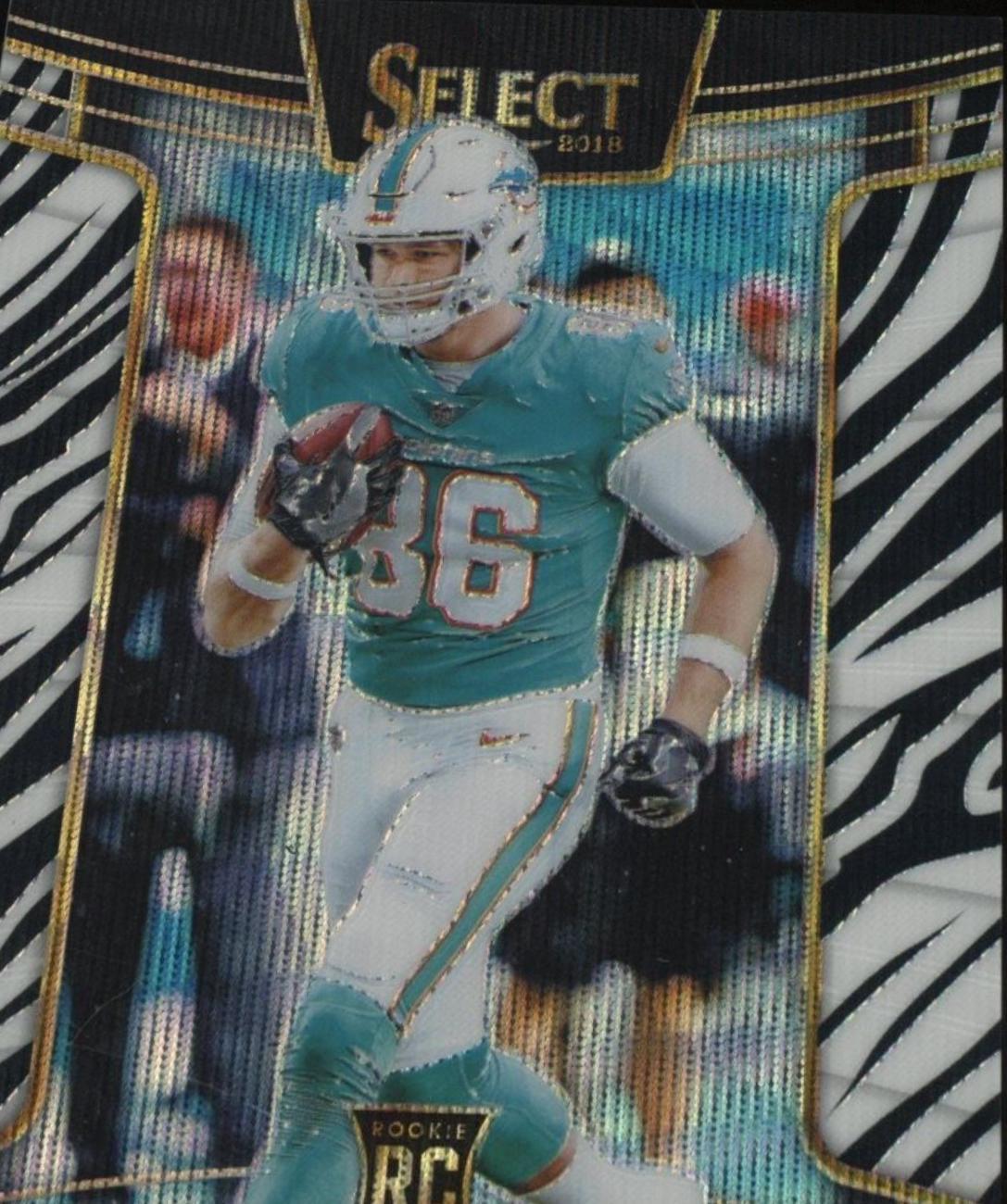 Mike Gesicki [Zebra Prizm] #52 Football Cards 2018 Panini Select