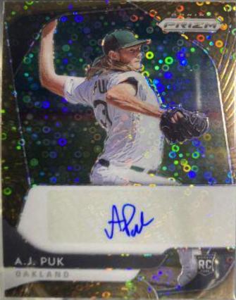 A.J. Puk [Bronze Donut Circles Prizm] #RA-AP Baseball Cards 2020 Panini Prizm Rookie Autographs