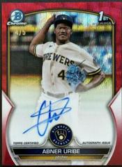 Abner Uribe [Red Wave] #CPA-AU Baseball Cards 2023 Bowman Chrome Prospect Autographs Prices