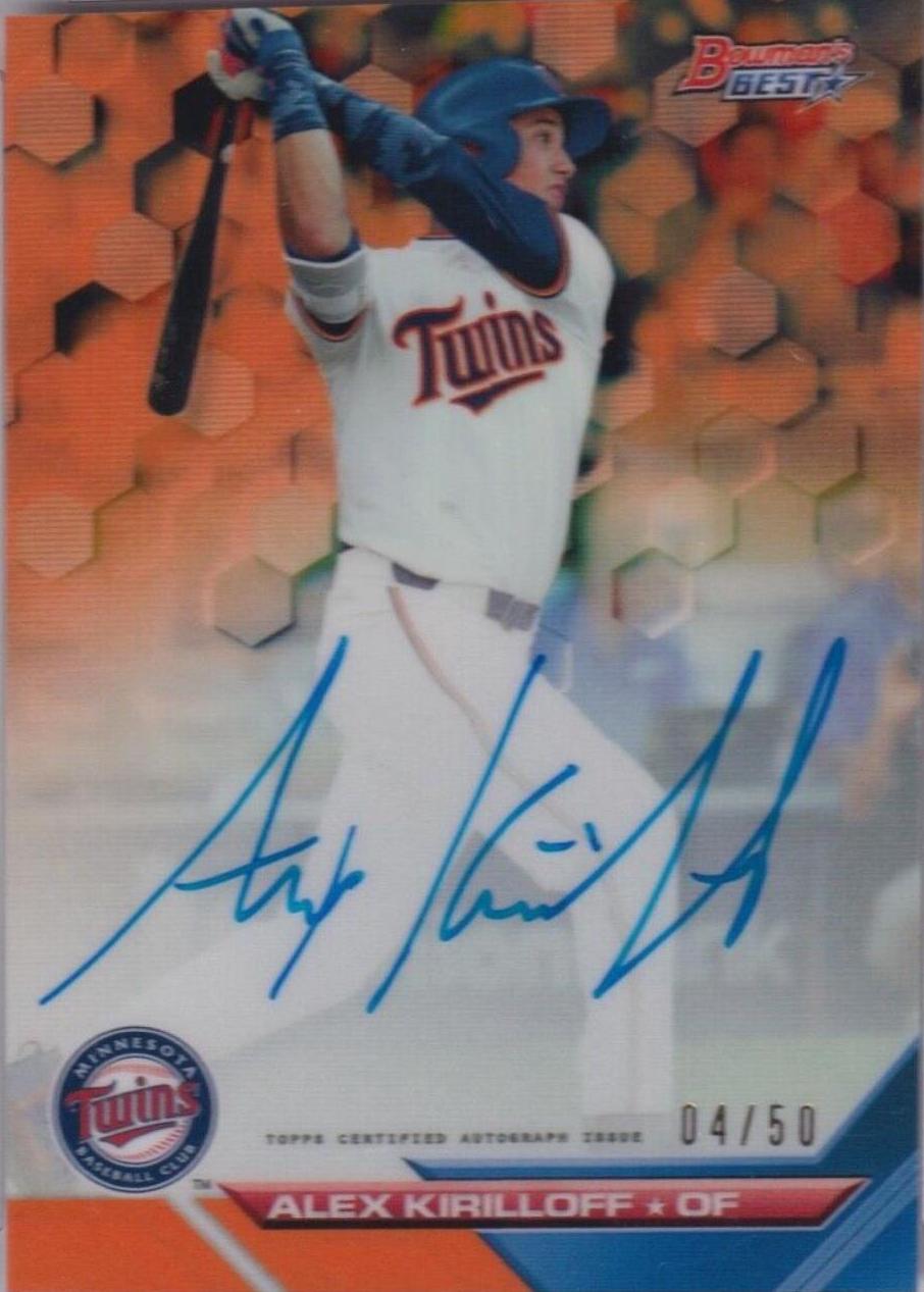 Alex Kirilloff [Orange Refractor] #B16-AK Baseball Cards 2016 Bowman's Best of 2016 Autograph