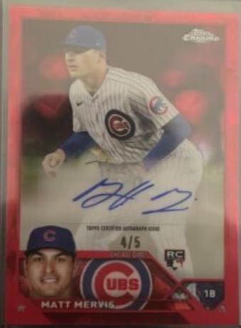 Matt Mervis [Red] #USA-MME Baseball Cards 2023 Topps Chrome Update Sapphire Autographs