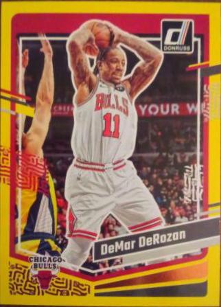 DeMar DeRozan [Yellow Flood] #199 Basketball Cards 2023 Panini Donruss