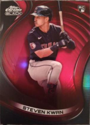 Steven Kwan [Red] #24 Baseball Cards 2022 Topps Chrome Black