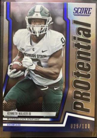 Kenneth Walker III [Showcase] #P-KW Football Cards 2022 Panini Score Protential