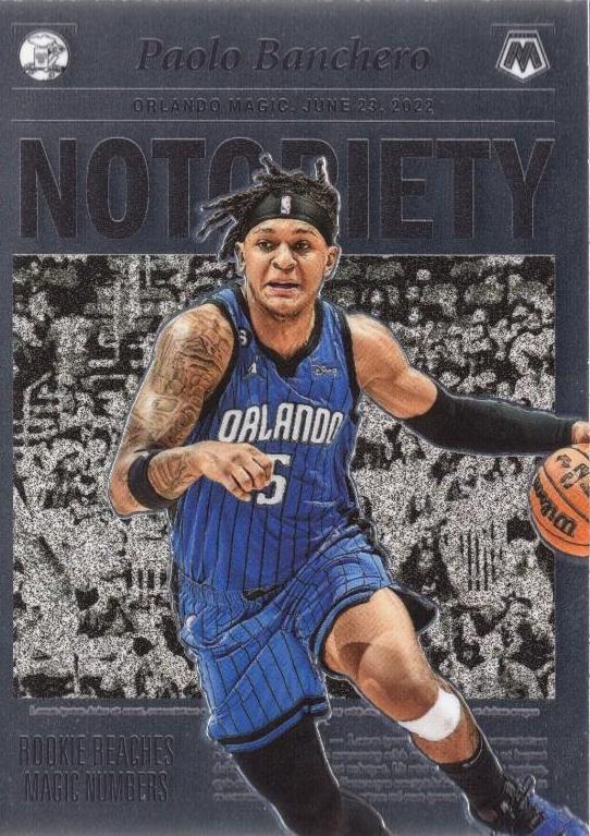 Paolo Banchero #6 Basketball Cards 2022 Panini Mosaic Notoriety