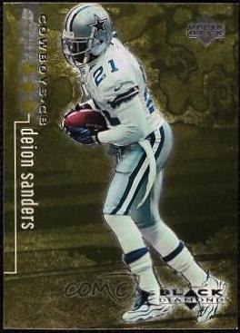 Deion Sanders [Triple] #24 Football Cards 1998 Upper Deck Black Diamond Rookies