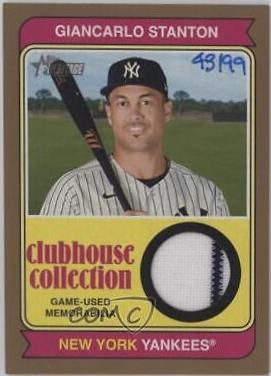 Giancarlo Stanton [Gold] #CCR-GSN Baseball Cards 2023 Topps Heritage Clubhouse Collection Relics