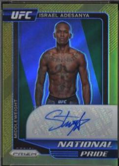 Israel Adesanya [Gold] #NP-IAD Ufc Cards 2021 Panini Chronicles UFC National Pride Signatures