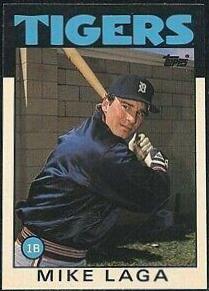 Mike Laga #59T Baseball Cards 1986 Topps Traded Tiffany