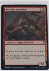 Reckless Barbarian [Foil] #193 Magic Commander Legends: Battle for Baldur's Gate Prices