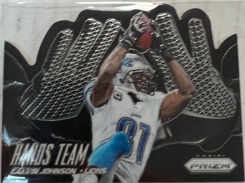 Calvin Johnson #HT14 Football Cards 2014 Panini Prizm Hands Team