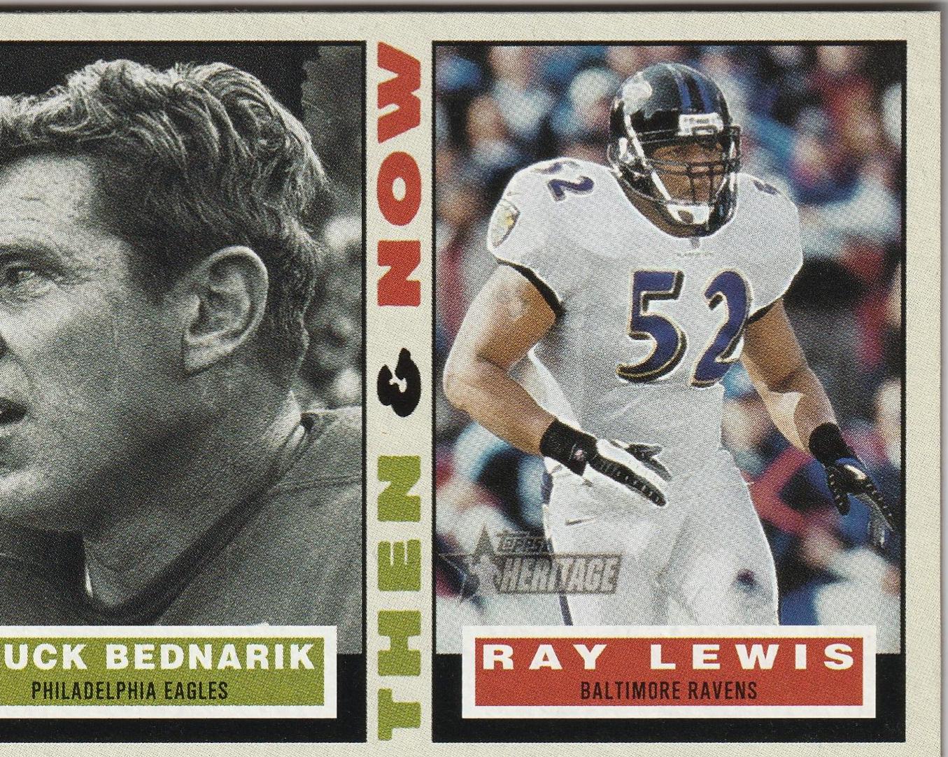 Chuck Bednarik/Ray Lewis [Then & Now] #TN-BL Football Cards 2001 Topps Heritage