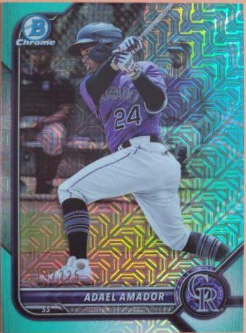 Adael Amador [Aqua Refractor] #BCP-109 Baseball Cards 2022 Bowman Chrome Prospects