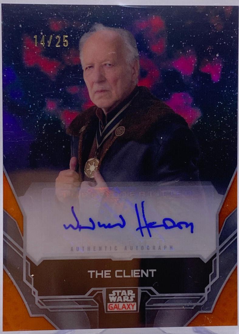 Werner Herzog as The Client [Orange Refractor] #A-WH Star Wars 2024 Topps Chrome Galaxy Autograph