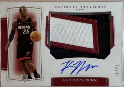 Kendrick Nunn [Horizontal Patch Autograph] #150 Basketball Cards 2019 Panini National Treasures