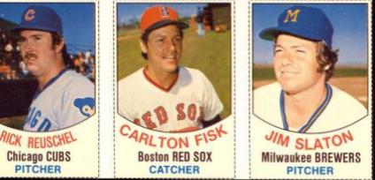 Carlton Fisk, Jim Slaton, Rick Reuschel [Hand Cut Panel] Baseball Cards 1977 Hostess