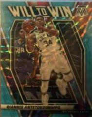 Giannis Antetokounmpo [Blue Fluorescent] #15 Basketball Cards 2020 Panini Mosaic Will to Win Prices