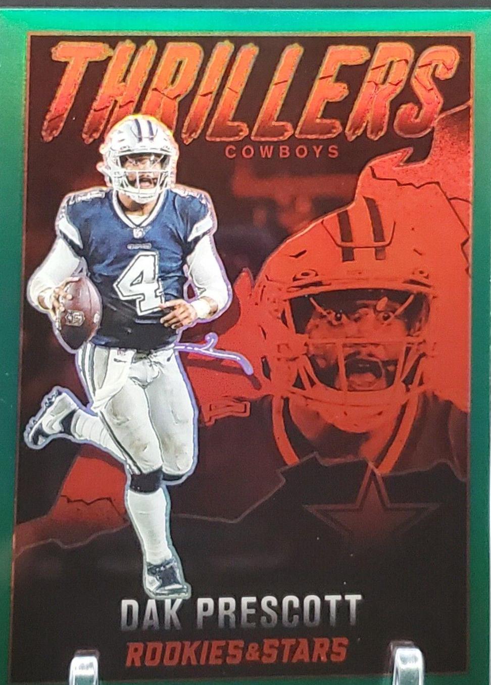 Dak Prescott [Green] #TH-10 Football Cards 2022 Panini Rookies & Stars Thrillers