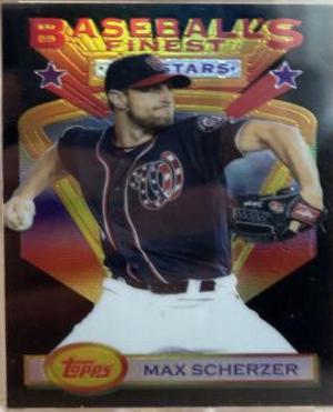 Max Scherzer [Black Refractor] #95 Baseball Cards 2020 Topps Finest Flashbacks