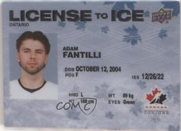 Adam Fantilli #LI-44 Hockey Cards 2023 Upper Deck Team Canada Juniors License to Ice