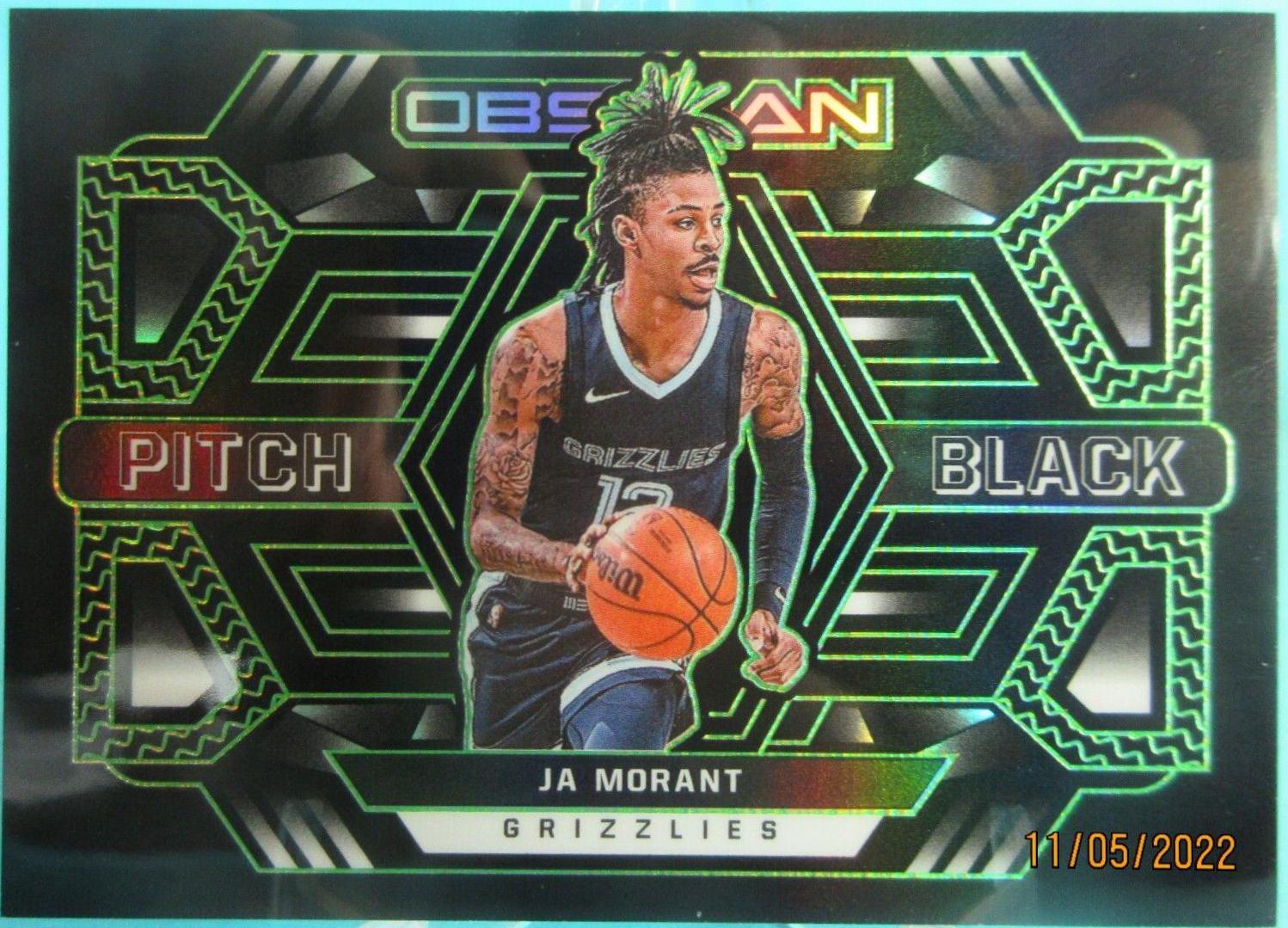 Ja Morant [Green] #12 Basketball Cards 2021 Panini Obsidian Pitch Black