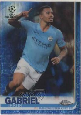 Gabriel Jesus [Blue Wave Refractor] #51 Soccer Cards 2018 Topps Chrome UEFA Champions League