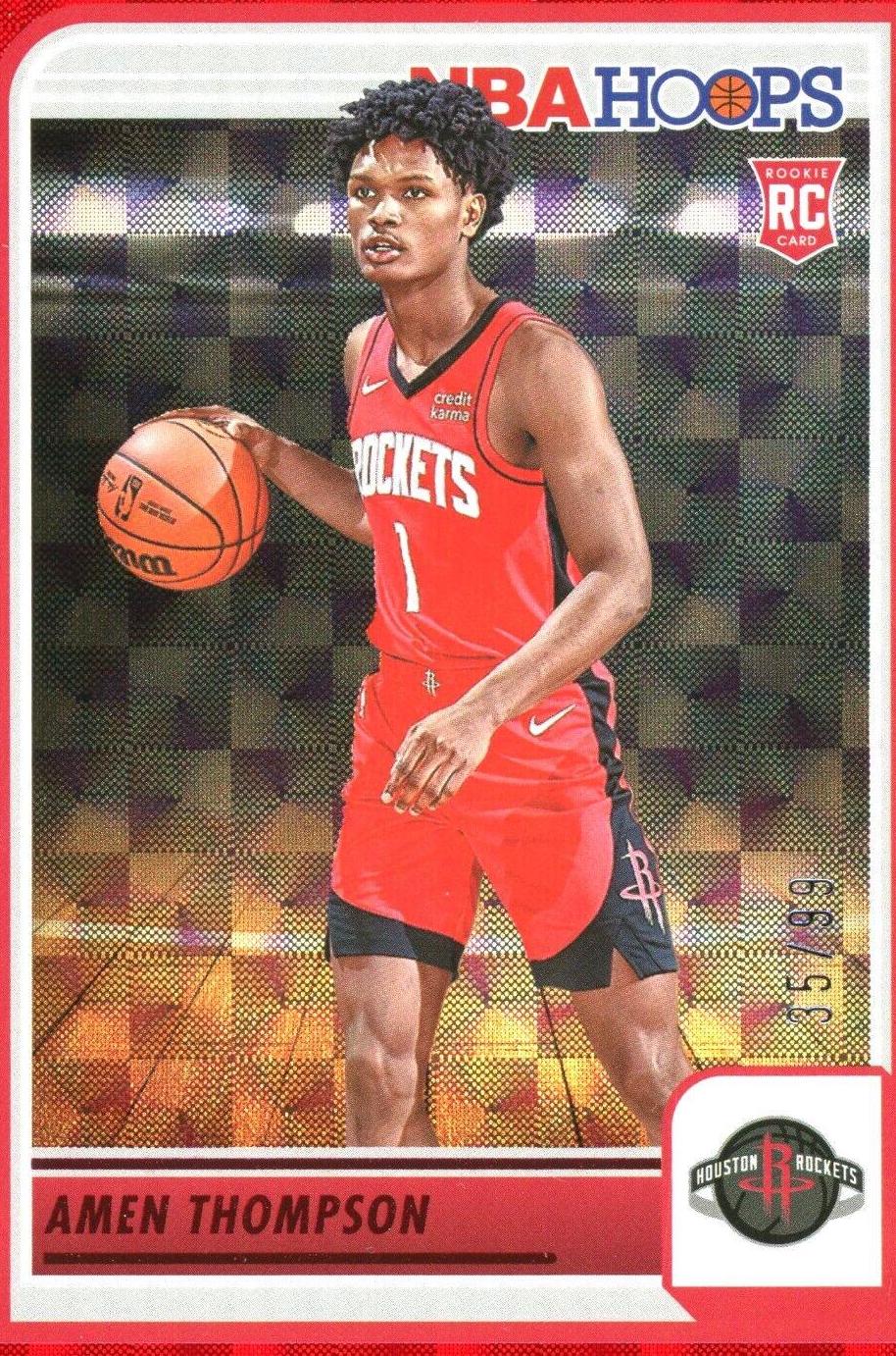 Amen Thompson [Hyper Red] #242 Prices | 2023 Panini Hoops | Basketball ...