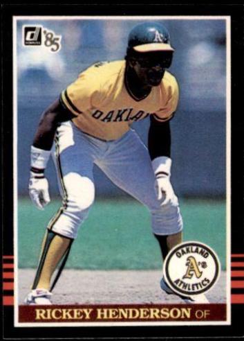 Rickey Henderson #208 Baseball Cards 1985 Leaf