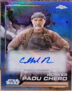 Chad Parker as Worker Padu Cherd [Skywalker Blue Refractor] #AU-CP Star Wars 2024 Topps Chrome Autograph