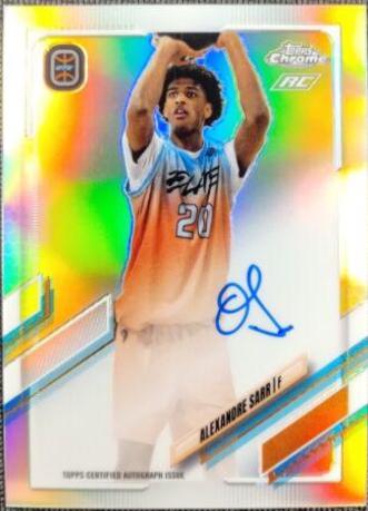 Alexandre Sarr [Green Refractor] #CA-AS1 Basketball Cards 2021 Topps Chrome OTE Overtime Elite Autographs