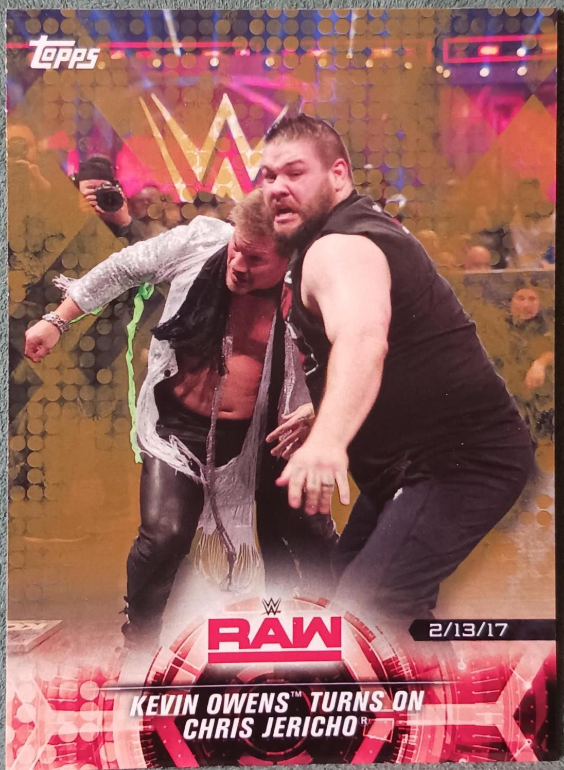 Kevin Owens Turns on Chris Jericho [Bronze] #14 Wrestling Cards 2018 Topps WWE Road To Wrestlemania