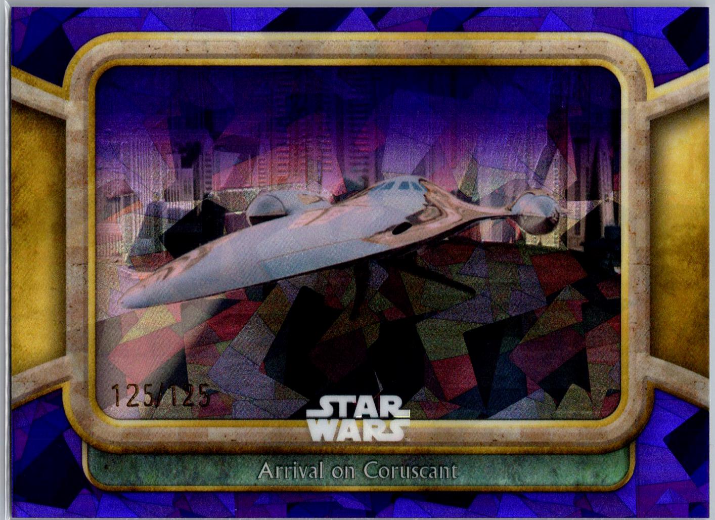 Arrival on Coruscant [Purple] #56 Star Wars 2024 Topps Chrome Sapphire