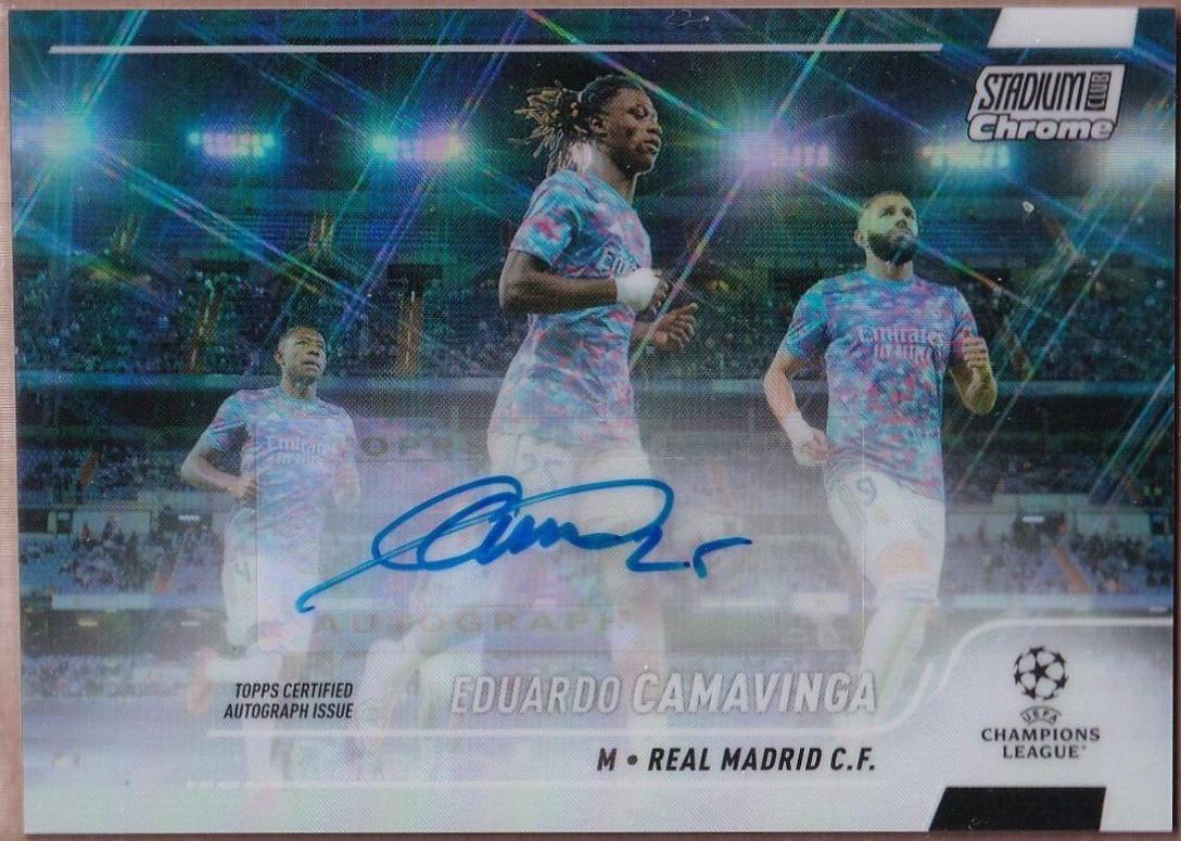 Eduardo Camavinga #CA-EC Soccer Cards 2021 Stadium Club Chrome UEFA Champions League Autographs