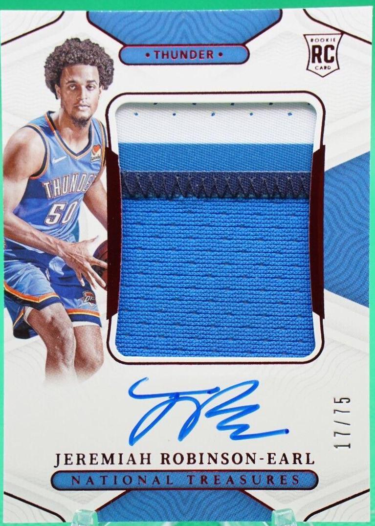 Jeremiah Robinson Earl [Patch Autograph NBA 75th Anniversary] #125 Basketball Cards 2021 Panini National Treasures