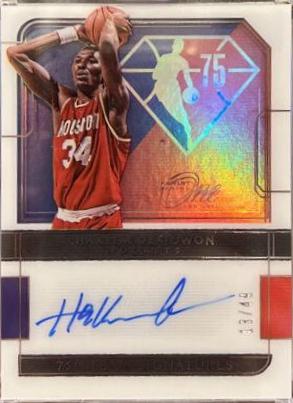 Hakeem Olajuwon #75-HOW Basketball Cards 2021 Panini One and One 75th Team Signatures