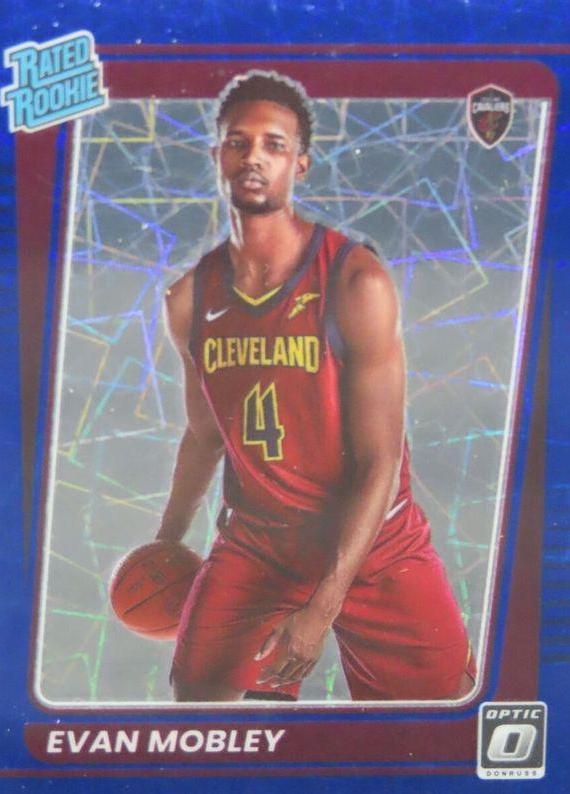 Evan Mobley [Blue Velocity] #175 Basketball Cards 2021 Panini Donruss Optic