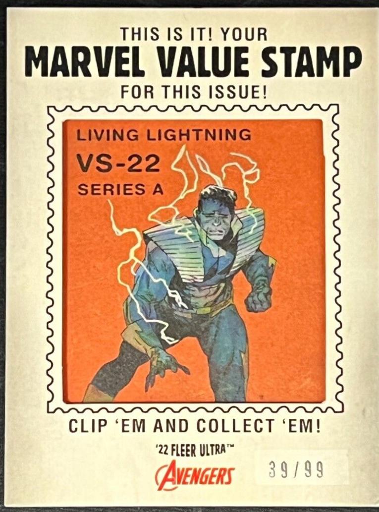 Living Lightning #VS-22 Marvel 2022 Ultra Avengers Value Stamp Relics